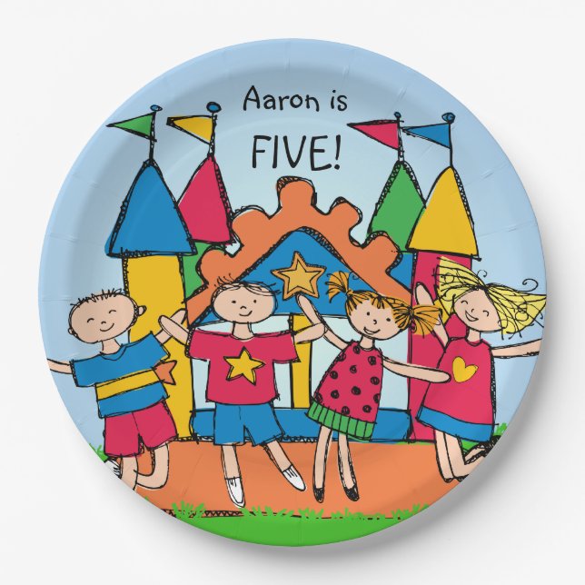 Assiettes En Carton Plaque papier Anniversaire de enfant customisée Bo (Devant)