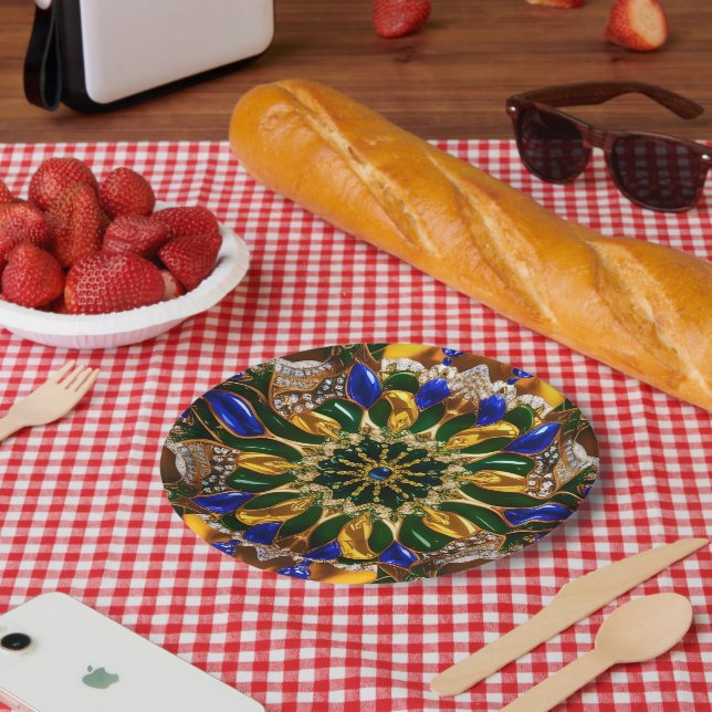 Assiettes En Carton Plaque papier avec brésilienne Conception des coul (Pique-nique)