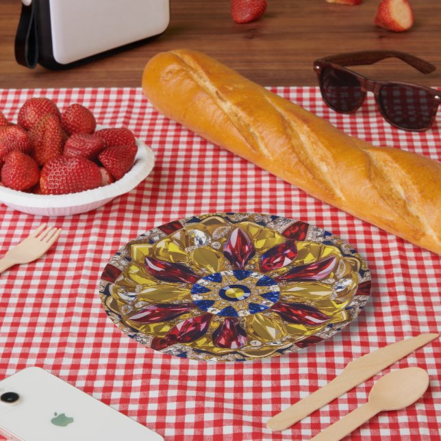 Assiettes En Carton Plaque papier avec Colombie Colors Design (Pique-nique)