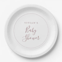 Plaque papier Baby shower minimaliste en or Rose