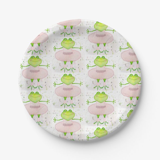 Assiettes En Carton Plaque papier Ballerina Frog (Devant)