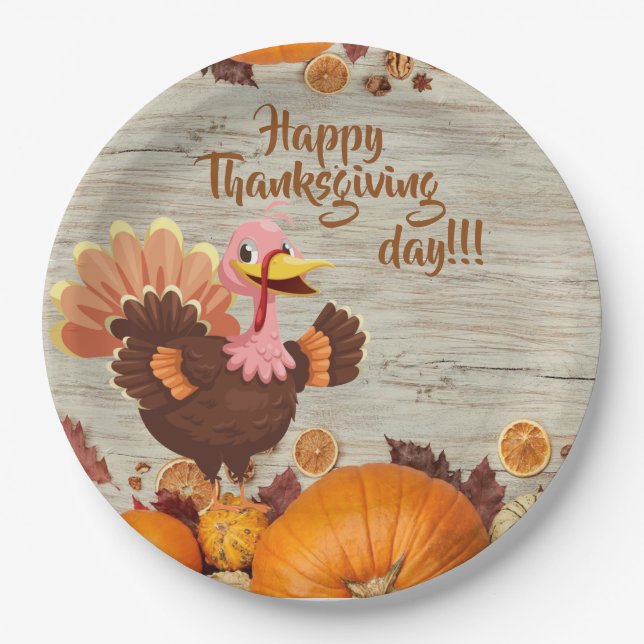 Assiettes En Carton Plaque papier bon thanksgiving jour (Devant)