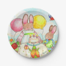 Plaque papier Bunny Birthday Party
