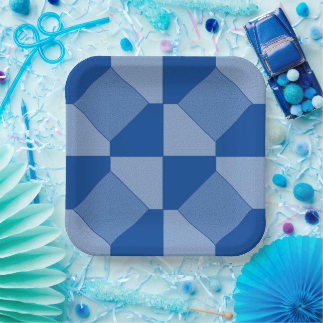 Assiettes En Carton Plaque papier - Carrés et triangles (Fête)