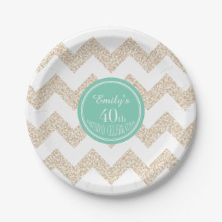 Assiettes En Carton Plaque papier Chevron 40e anniversaire Choisir la