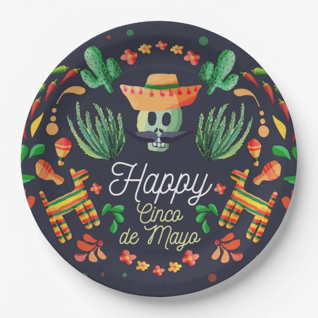 Assiettes En Carton Plaque Papier Cinco De Mayo (Devant)