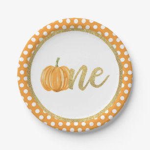 Assiettes En Carton Plaque papier citrouille d'anniversaire - Pois ora