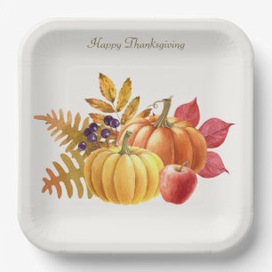 Assiettes En Carton Plaque papier Citrouille de Thanksgiving