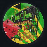 Assiettes En Carton Plaque Papier de la Partie de Reggae<br><div class="desc">Plaque de papier de la fête du Reggae pour une fête jamaïcaine.</div>