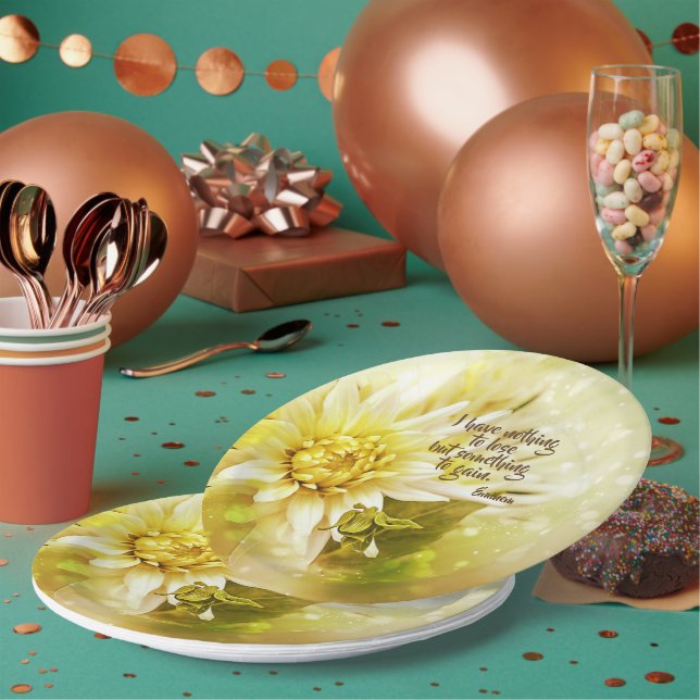 Assiettes En Carton Plaque papier de la partie jaune Chrysanthemum (Multi)