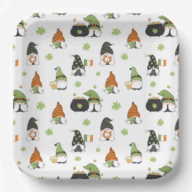 Assiettes En Carton Plaque papier de la Saint Patrick (Recto)