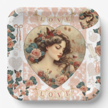 Plaque papier de la Saint-Valentin vintage