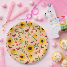 Plaque papier du jardin de tournesol