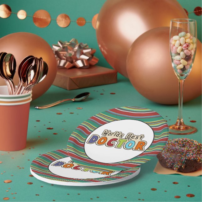 Assiettes En Carton Plaque papier du meilleur médecin du monde (Multi)