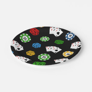 Assiettes En Carton Plaque papier du motif de jeu Casino