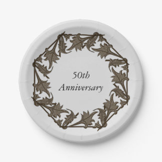 Assiettes En Carton Plaque papier - Feuilles en cercle
