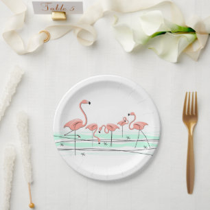 Assiettes En Carton Plaque papier Flamant rose Ocean Group
