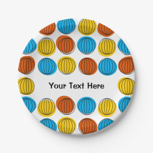 Assiettes En Carton Plaque papier Globe Multi Texte ronde