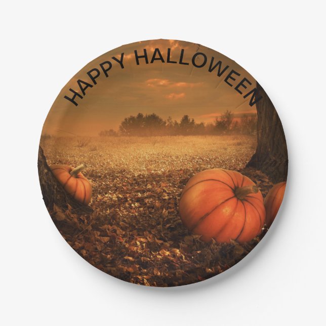 Assiettes En Carton Plaque papier Halloween Éffrayante déplaisante Gho (Devant)