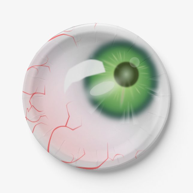 Assiettes En Carton Plaque papier Halloween Eyeball (Devant)
