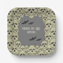 Plaque papier Halloween Halloween Crâne vintage
