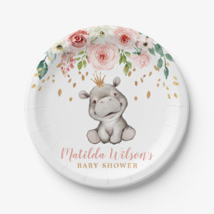 Assiettes En Carton Plaque papier Hippo baby shower mignonne