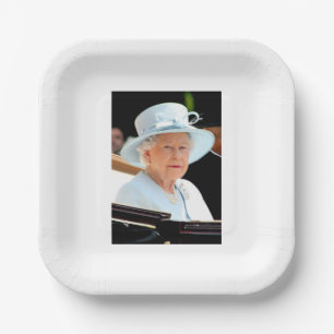 Assiettes En Carton Plaque papier HM Queen Elizabeth II