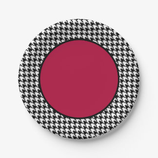 Assiettes En Carton Plaque papier Houndstooth