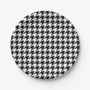 Assiettes En Carton Plaque papier Houndstooth