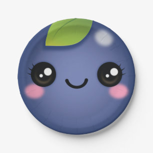Assiettes En Carton Plaque papier Kawaii Blueberry