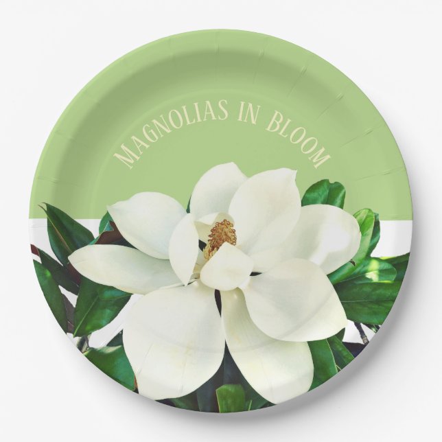 Assiettes En Carton Plaque papier Magnolia Bloom (Devant)