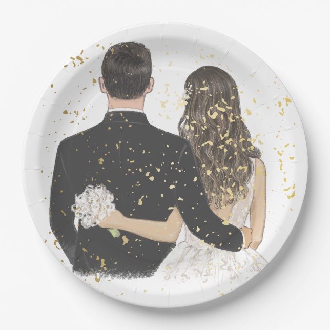 Assiettes En Carton Plaque papier mariage 2 (Devant)