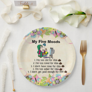 Assiettes En Carton Plaque papier Mes cinq humeurs