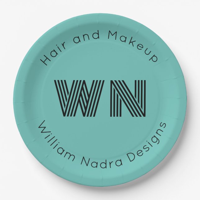 Assiettes En Carton Plaque papier monographique du logo de l'entrepris (Devant)