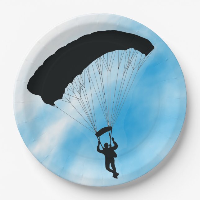 Assiettes En Carton Plaque Papier Papier de Conception Skydiving (Devant)