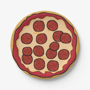 Assiettes En Carton Plaque Papier Pepperoni Pizza