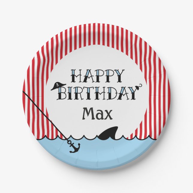 Assiettes En Carton Plaque Papier Pirate Party (Devant)