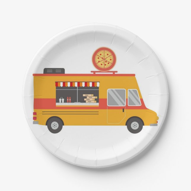 Assiettes En Carton Plaque papier Pizza Truck (Devant)