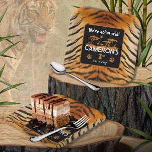 Assiettes En Carton Plaque papier poster de animal Tiger Anniversaire