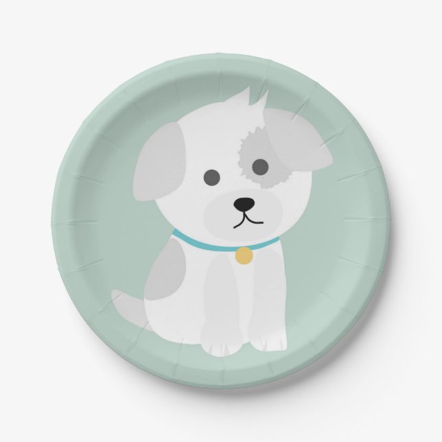 Assiettes En Carton Plaque Papier Puppy Love (Devant)