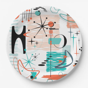 Assiettes En Carton Plaque papier rétro HoJo