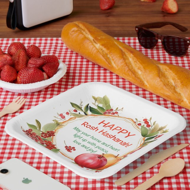 Assiettes En Carton Plaque papier Rosh Hashanah (Pique-nique)