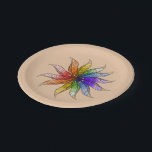 Assiettes En Carton Plaque papier - Roue couleur plumes<br><div class="desc">Les plumes créent une roue de couleur. Chaque plume présente plusieurs nuances de couleur basique (rouge,  orange,  jaune,  vert,  bleu,  violet). Ces six plumes sont rassemblées au centre,  pour former une roue de 12 plumes.</div>