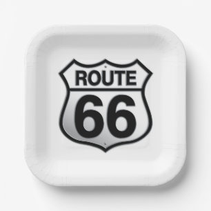 Assiettes En Carton Plaque papier Route 66