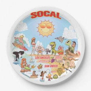 Assiettes En Carton Plaque papier SoCal Beach Paradise