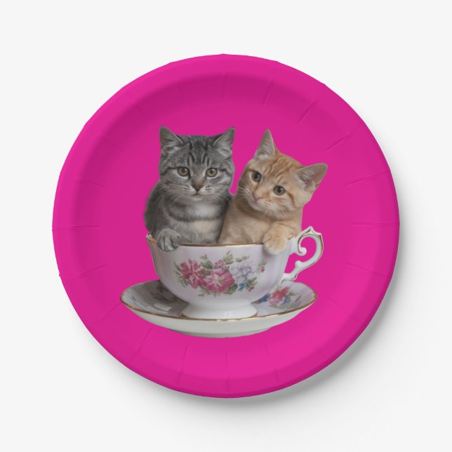 Assiettes En Carton Plaque Papier Tabby Kitten (Devant)