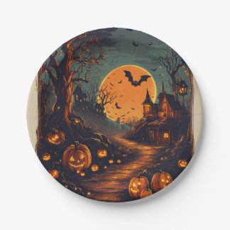 Assiettes En Carton "Plaque papier tactile pour Halloween"