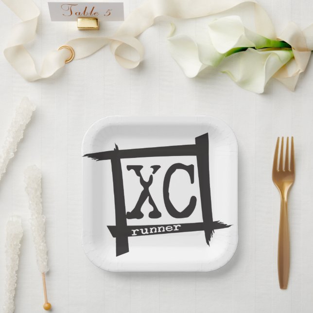 Assiettes En Carton Plaque papier XC Cross Country Runner (Mariage)