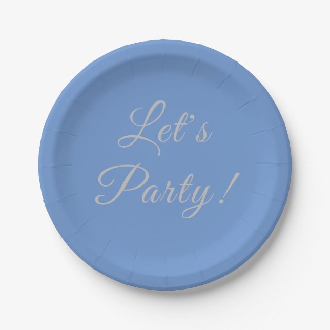 Assiettes En Carton Plaque Party Blue 7 pouces (Devant)