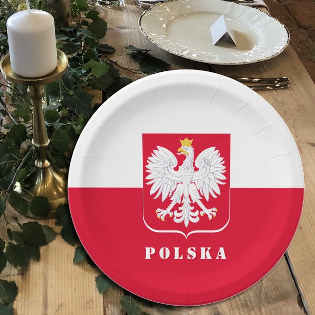 Assiettes En Carton Plaque Patriotique Pologne, Aigle, drapeau polonai (Créateur téléchargé)
